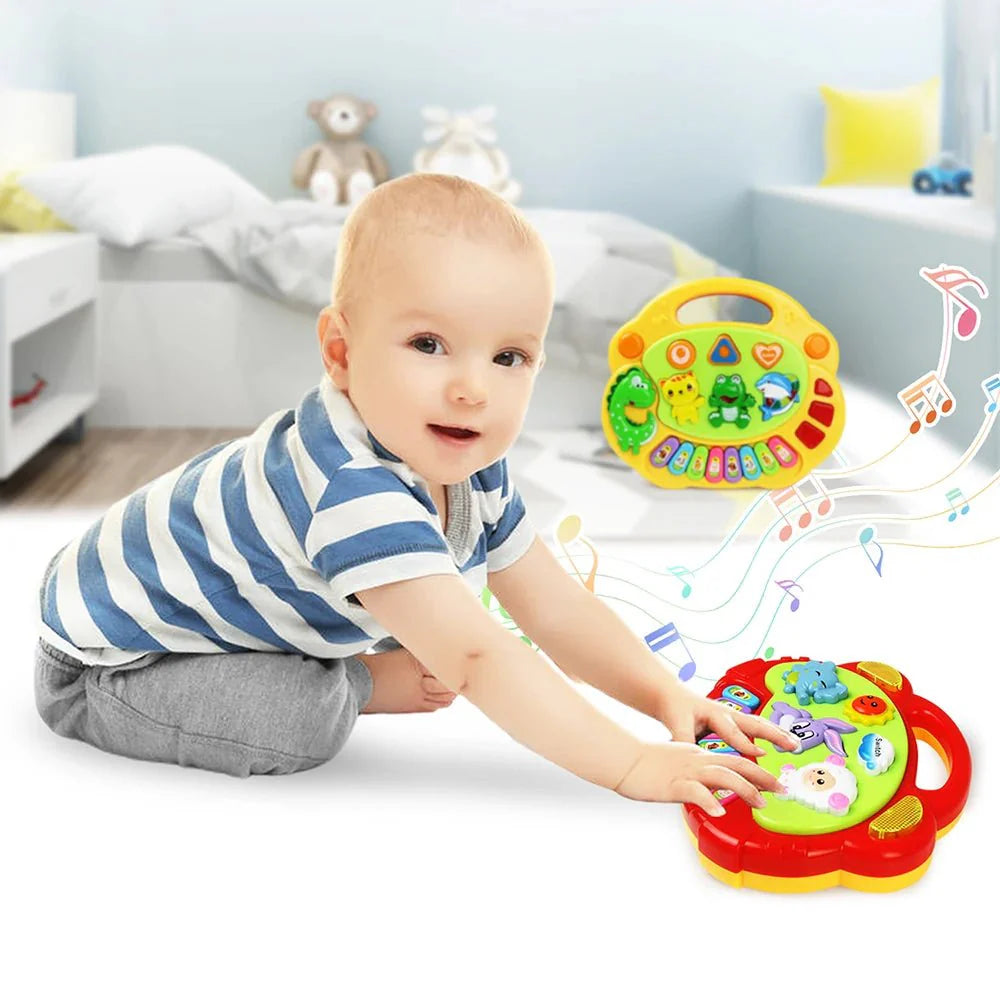 Kids Cartoon Piano Keyboard Toy | Educational Animal Sound Musical Instrument with Lights for Toddlers