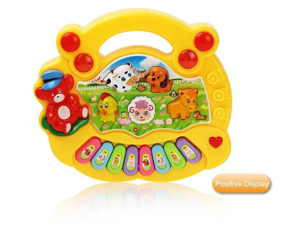 Kids Cartoon Piano Keyboard Toy | Educational Animal Sound Musical Instrument with Lights for Toddlers