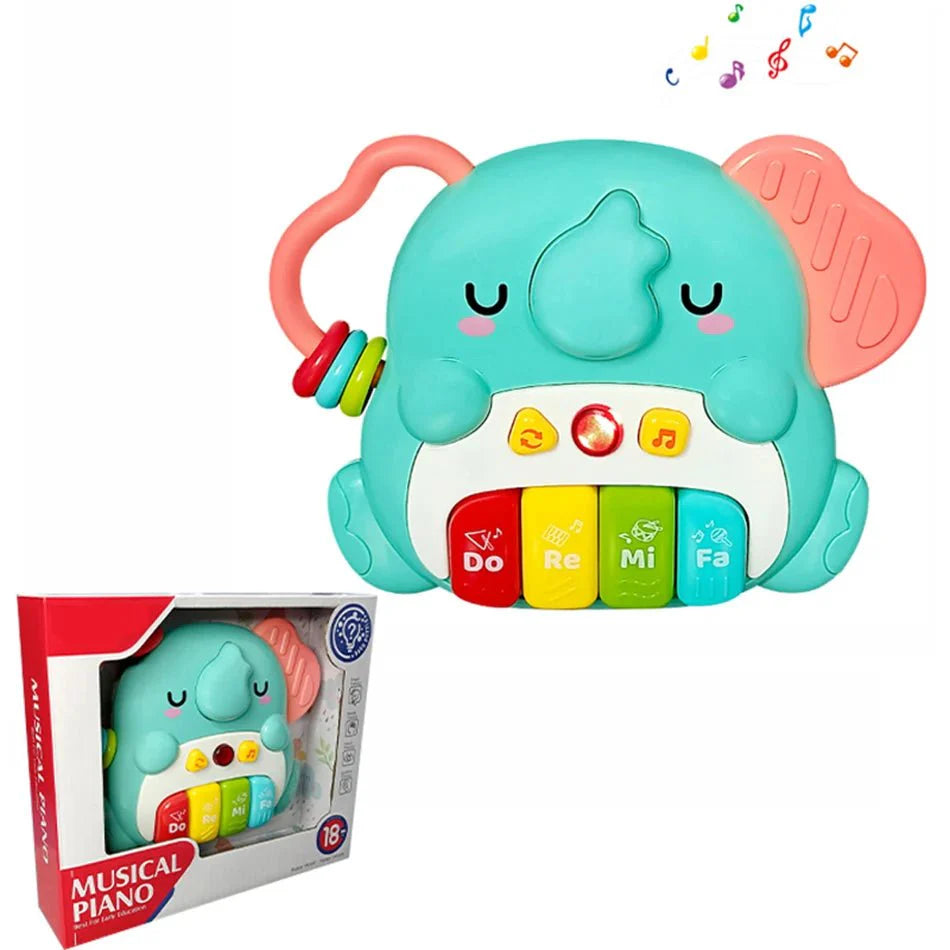 Kids Cartoon Piano Keyboard Toy | Educational Animal Sound Musical Instrument with Lights for Toddlers