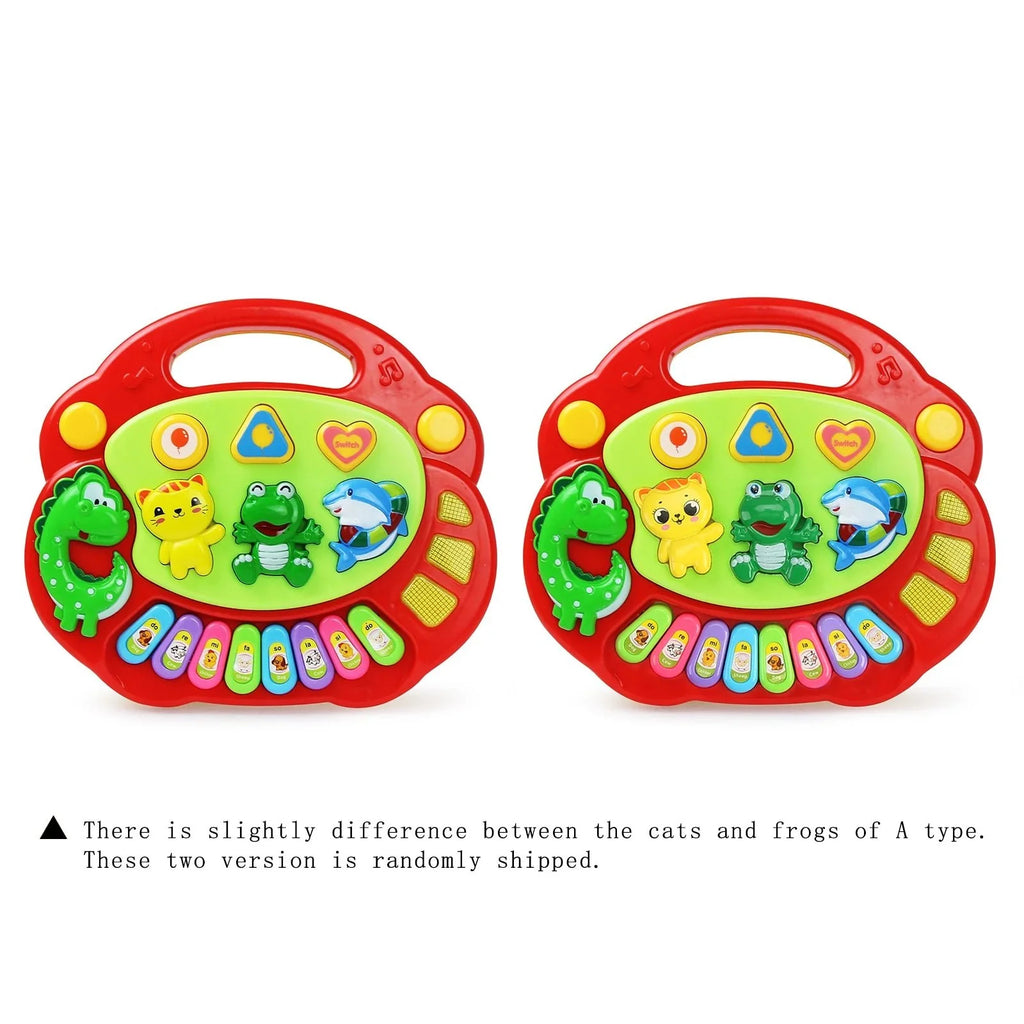 Kids Cartoon Piano Keyboard Toy | Educational Animal Sound Musical Instrument with Lights for Toddlers