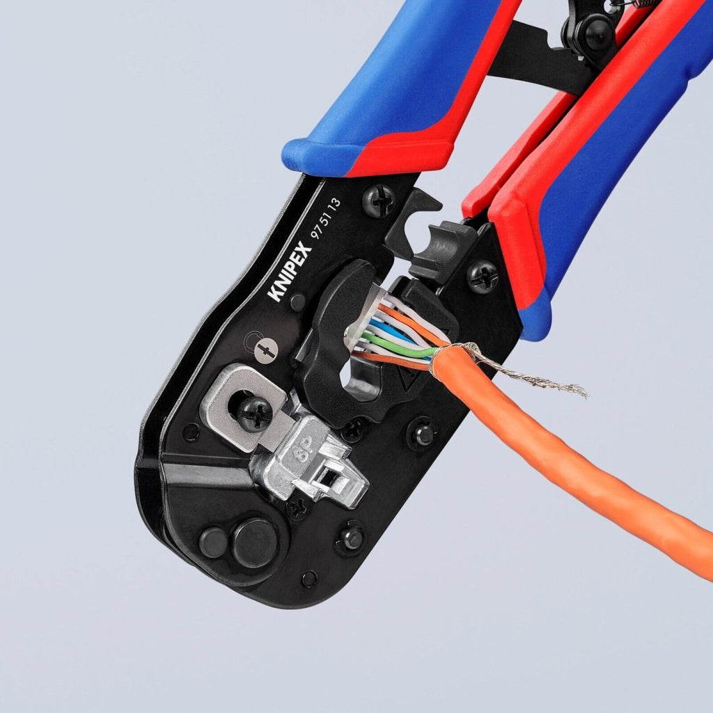 Knipex Crimping Pliers For RJ45 Western Plugs 7 1/2" 97 51 13