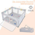 Large Baby Playpen BPA-Free Foldable Toddlers Safety Fence Play Yard with Zipper Gate