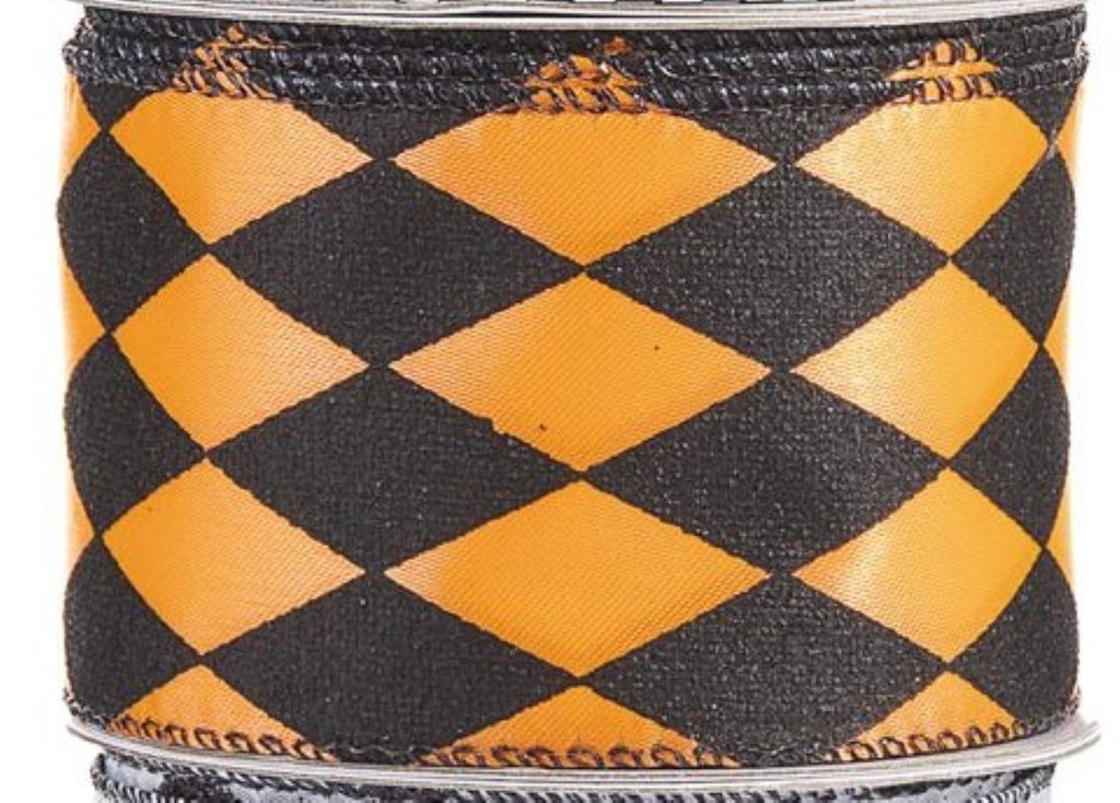 Halloween Wire Ribbon 2.5 inches x 25 feet - Black Sparkle