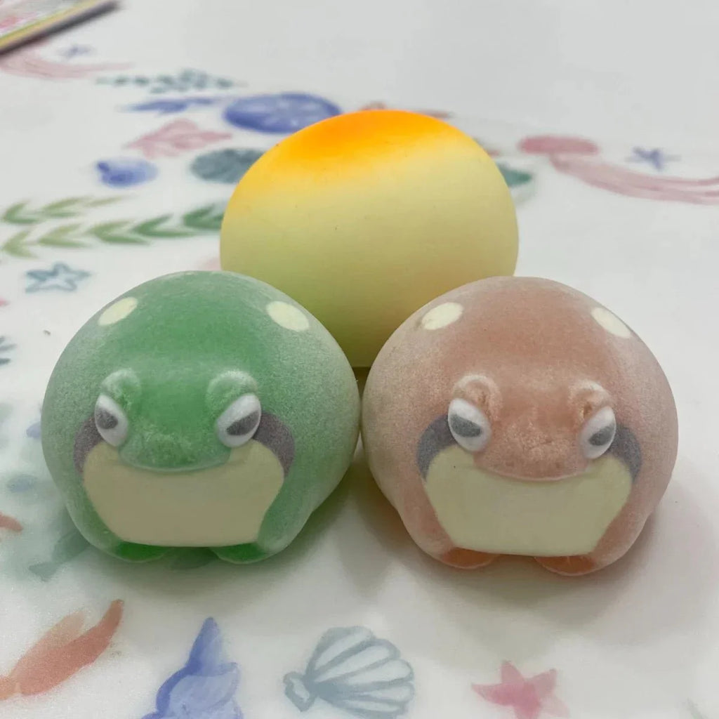 Flocking Frog Gashapon Capsule Toys | Mini Squishy Figurines for Stress Relief
