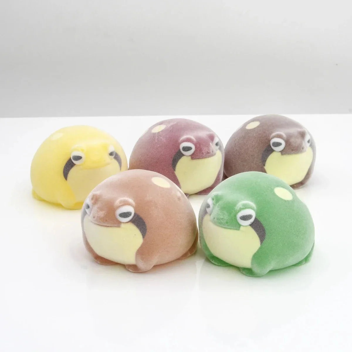 Flocking Frog Gashapon Capsule Toys | Mini Squishy Figurines for Stress Relief