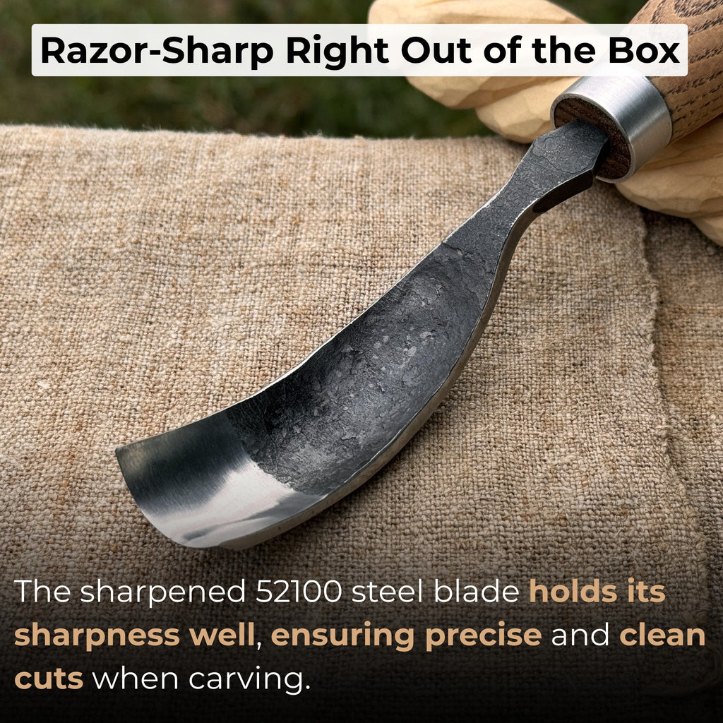 Long Bent (Curved) Gouge, 10 - 45 mm (0.4 - 1.8 inches)