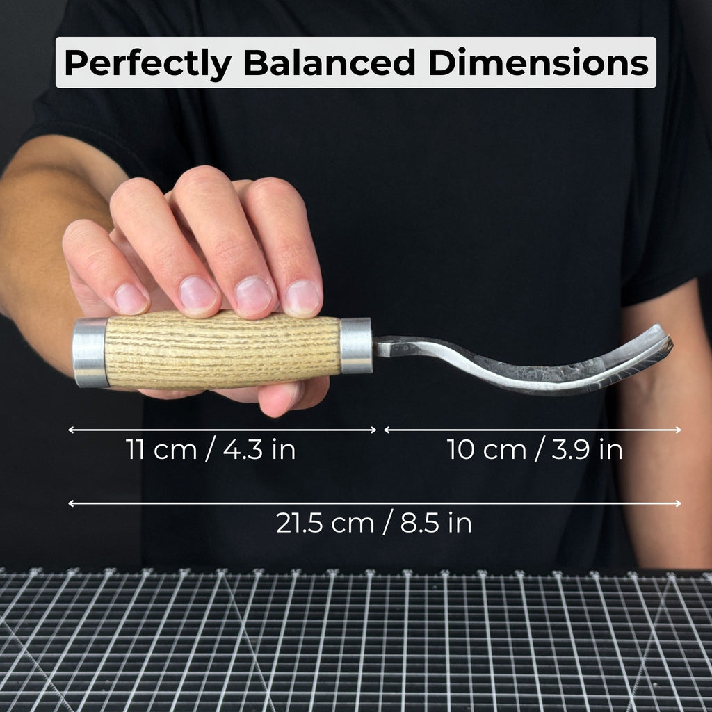 Long Bent (Curved) Gouge, 10 - 45 mm (0.4 - 1.8 inches)