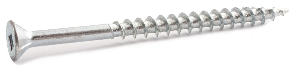 9 x 2 1/2 Square Flat Particle Board Screw w/ Nibs T17 Zinc Plated - Carton (2,500)