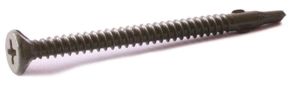 8 x 2 1/4 Phillips Flat w/ Nibs Self Drilling Cement Board Screws w/ Wings Ruspert Coated - Carton (3000)