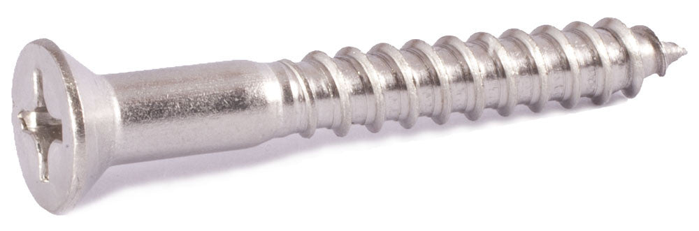 14 x 1 1/4 Phillips Flat Wood Screw 18-8 SS
