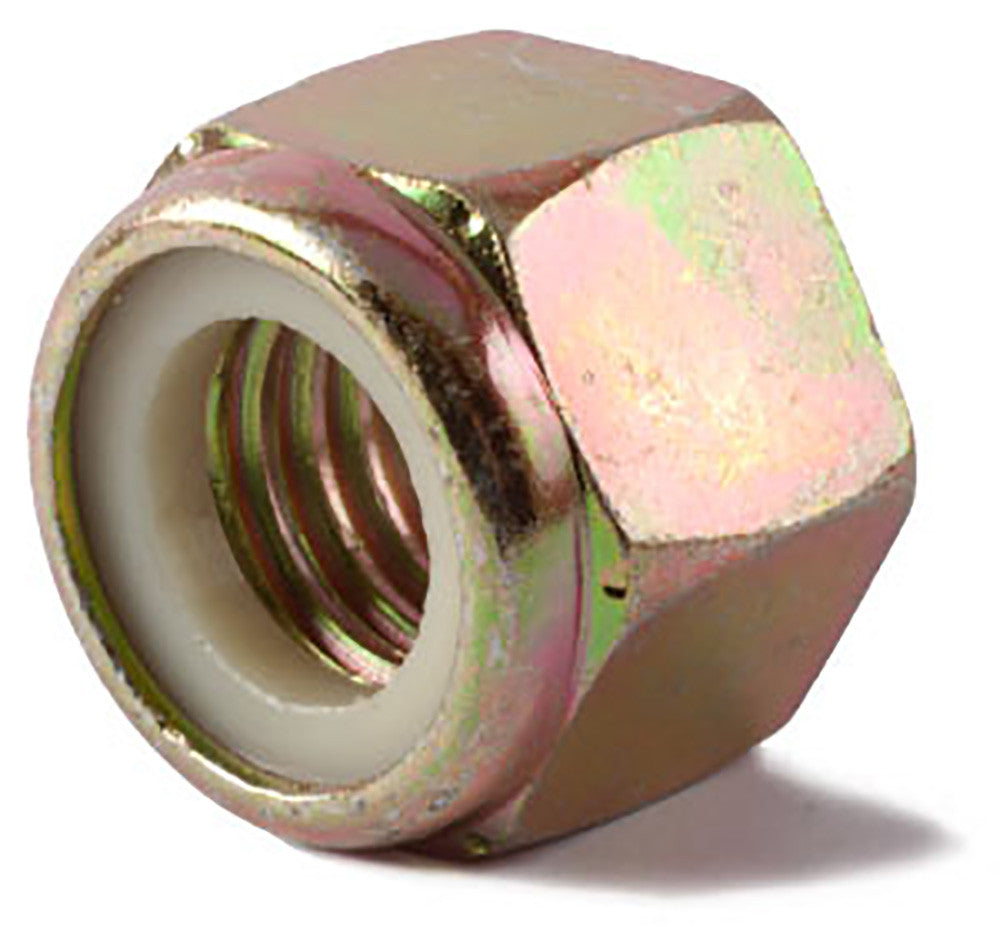 9/16-12 Grade 8 Nylon Insert Locknut Yellow Zinc Plated