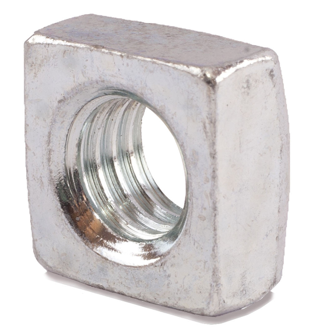 1/2-13 Grade 2 Square Nuts Zinc Plated
