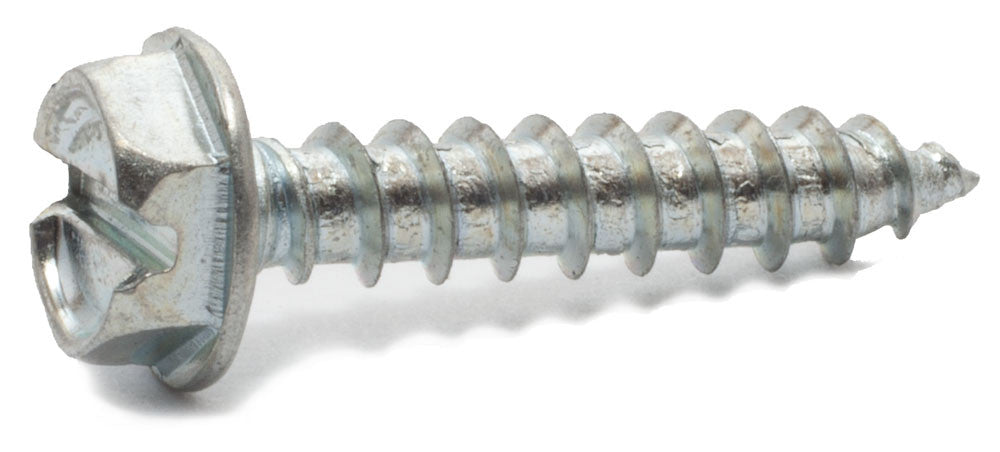 10 x 2 Slotted Hex Washer Head Sheet Metal Screw Zinc Plated