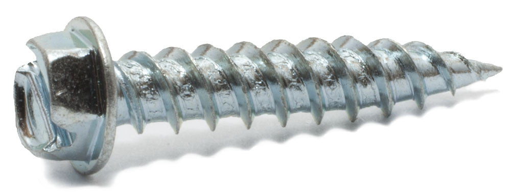 6 x 3/8 Slotted Hex Washer Self Piercing Screw Zinc Plated