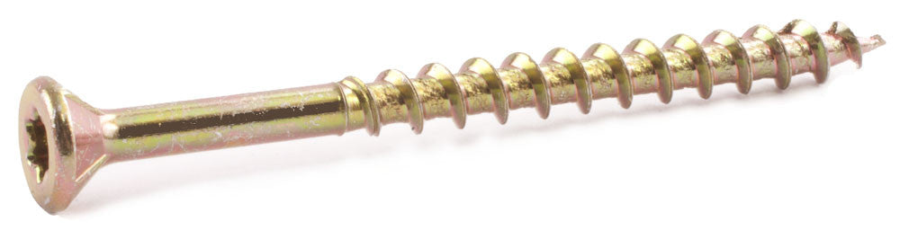 9 x 3 Star Flat Decking Screws w/ NIBS Yellow Zinc Plated T17 - Carton (2000)