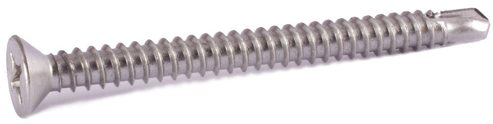 14-14 x 1 1/2 Phillips Flat Self Drill Screw 410 SS