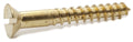 8 x 3/4 Slotted Flat Wood Screw Brass