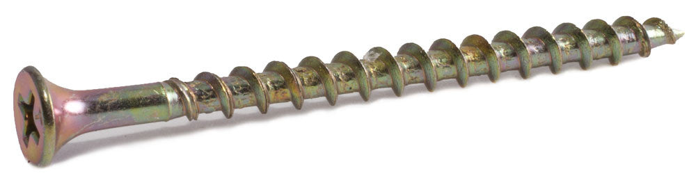 6 x 1 1/4 Phillips Bugle Decking Screws Yellow Zinc Plated - Carton (8000)