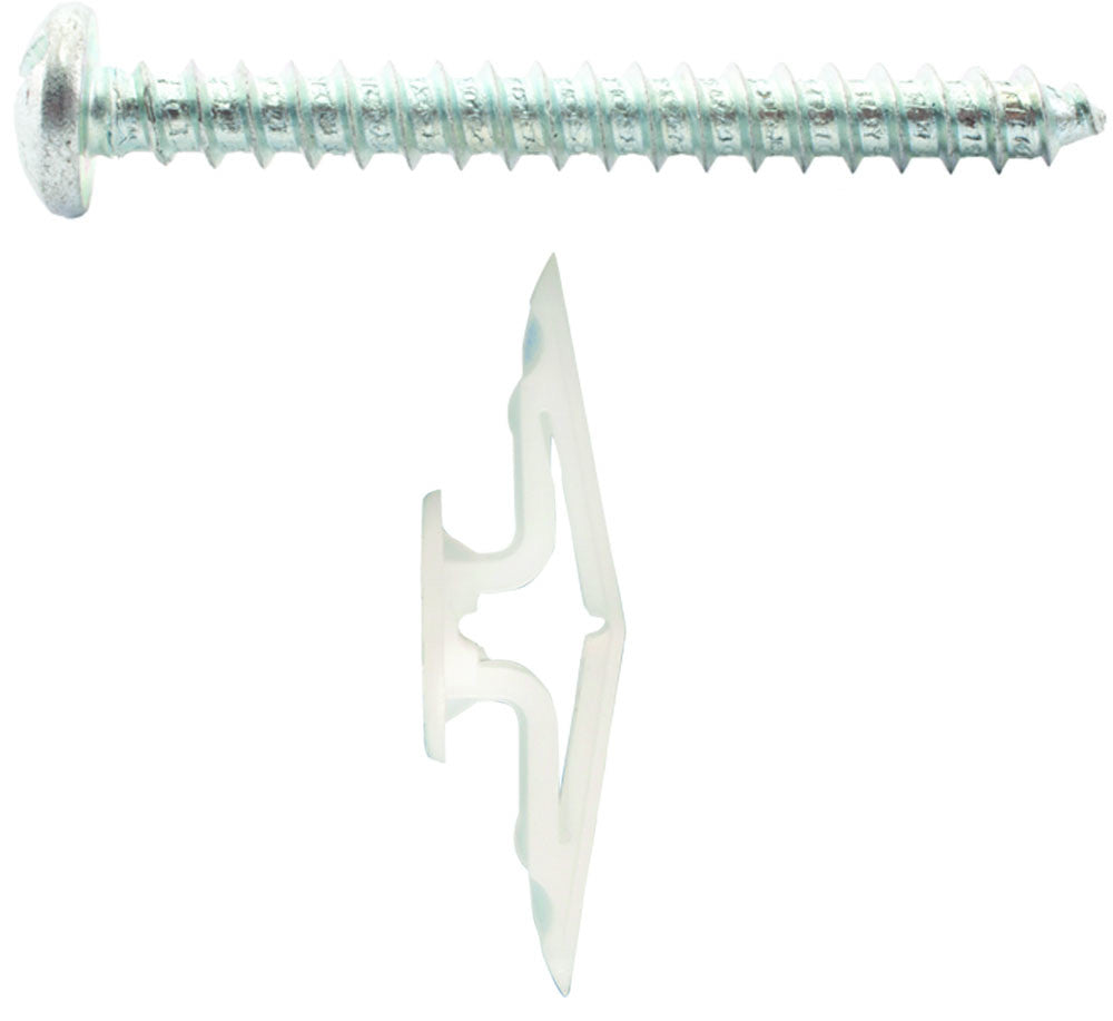(TC™) 5/8-3/4 Toggler Hollow Wall Anchors with #8 x 1 3/4 Combo Pan Self Tapping Screws Zinc (20 pcs)