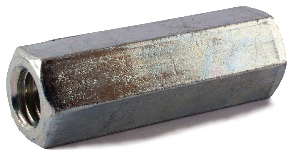 5/8-11 x 13/16 x 2 1/8 A563 Grade A Hex Coupling Nut ZInc Plated