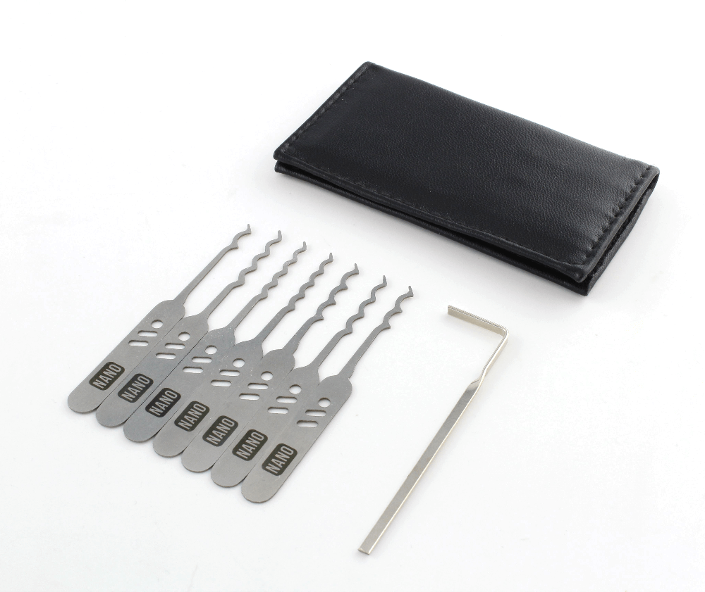 Lock Pick Rakes, the Nano, Covert EDC + Leather wallet by Dangerfield