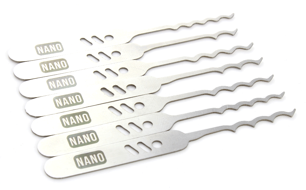 Lock Pick Rakes, the Nano, Covert EDC + Leather wallet by Dangerfield