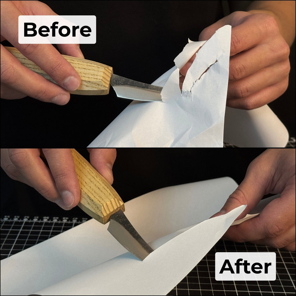 One-Sided Leather Strop For Knife Sharpening & Polishing Compound