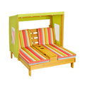 Kids Patio Lounge Chair with Cup Holders and Awning