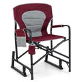 Outdoor Rocker Camping Chair with Dual Springs and Padded Back