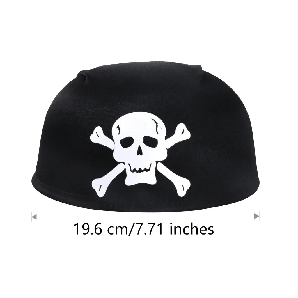 Pirate Skull Hat and Eye Patch Set | Kids Halloween Captain Costume Accessory