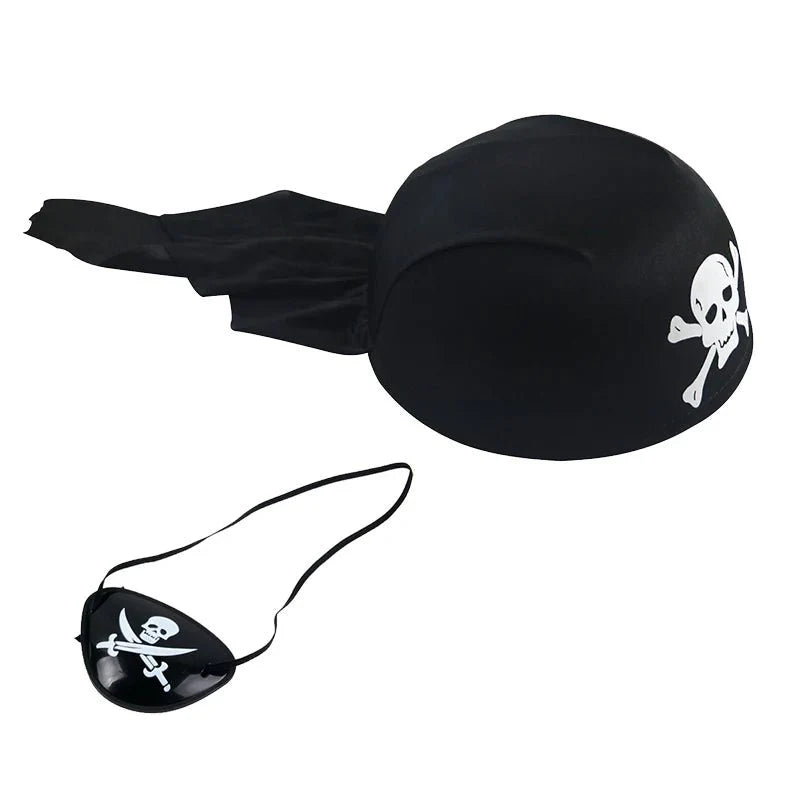 Pirate Skull Hat and Eye Patch Set | Kids Halloween Captain Costume Accessory