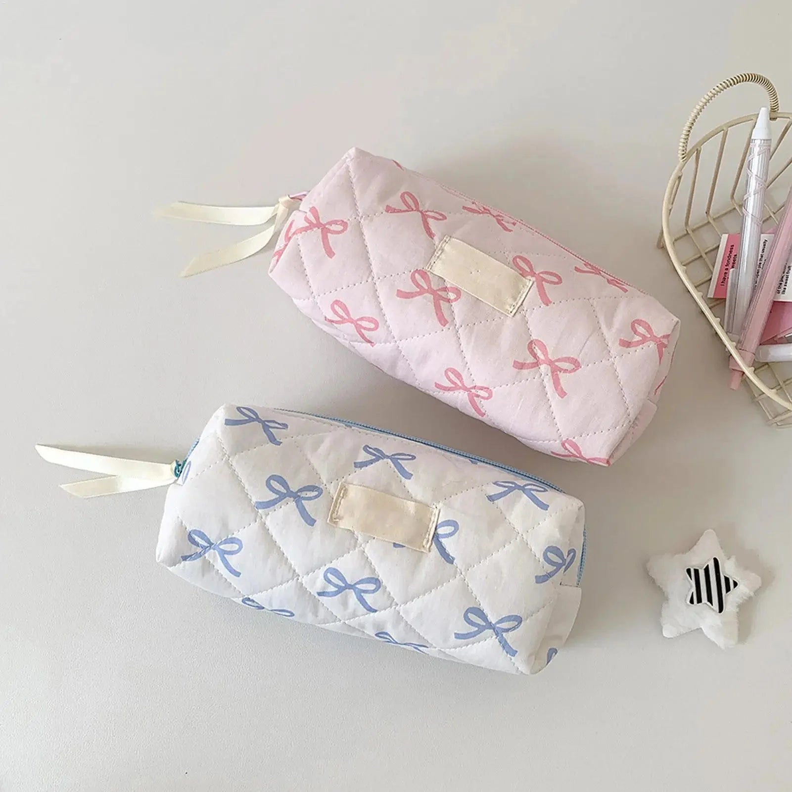 Plush Large Capacity Pencil Case | Cute Aesthetic Stationery Pouch and Cosmetic Organizer