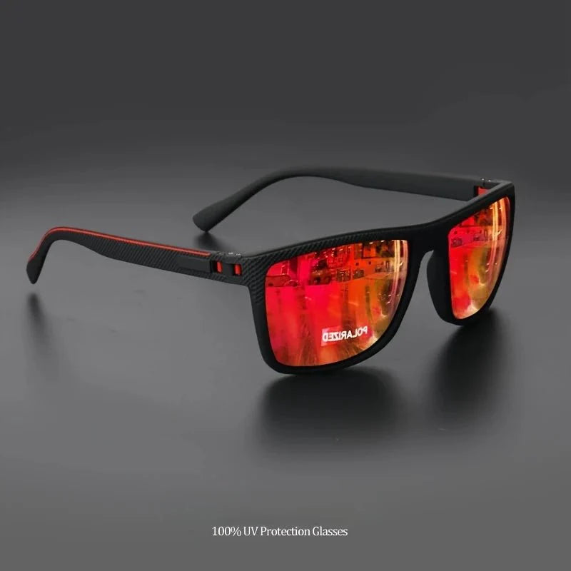 Polarized Square Sunglasses | UV Protection Mirror Coated Sport Shades for Driving, Fishing, and Travel