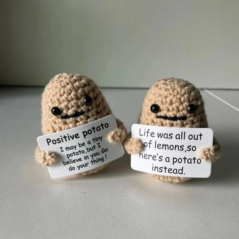 Mini Handmade Potato Hug Doll | Positive Energy Plush with Card