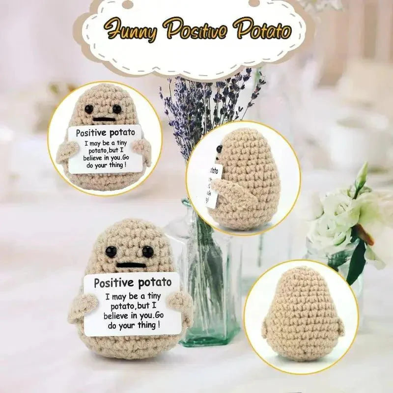 Mini Handmade Potato Hug Doll | Positive Energy Plush with Card