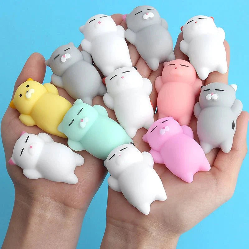 Random Kawaii Mochi Squishy Fidget Toy Set | Mini Soft Squeeze Toys for Stress Relief