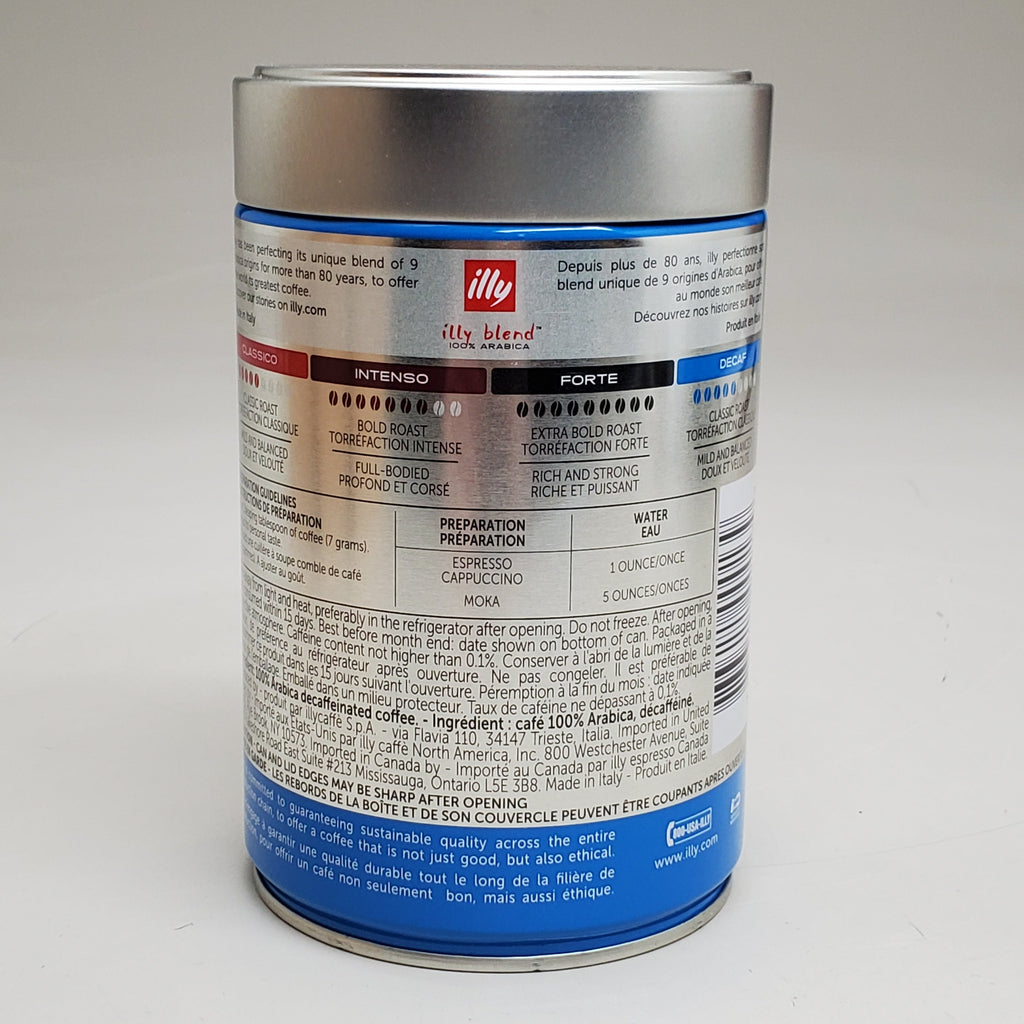 ILLY BLEND (6 PACK) Decaffeinated Roast Coffee Blend 100% Arabica 8.8oz Exp 6/25