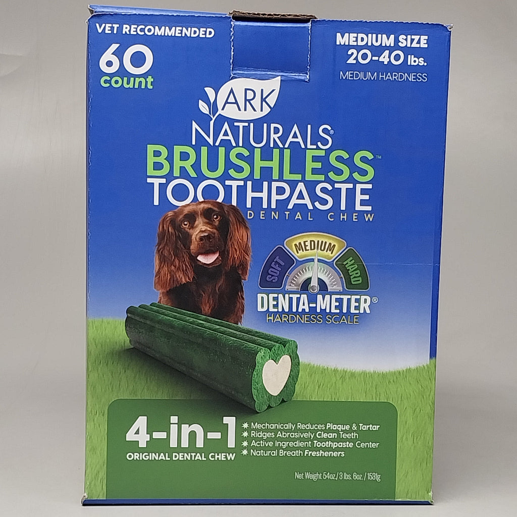 ARC Naturals Brushless Toothpaste for Dogs Med sz 20-40 lbs 60 ct per box BB:06/25