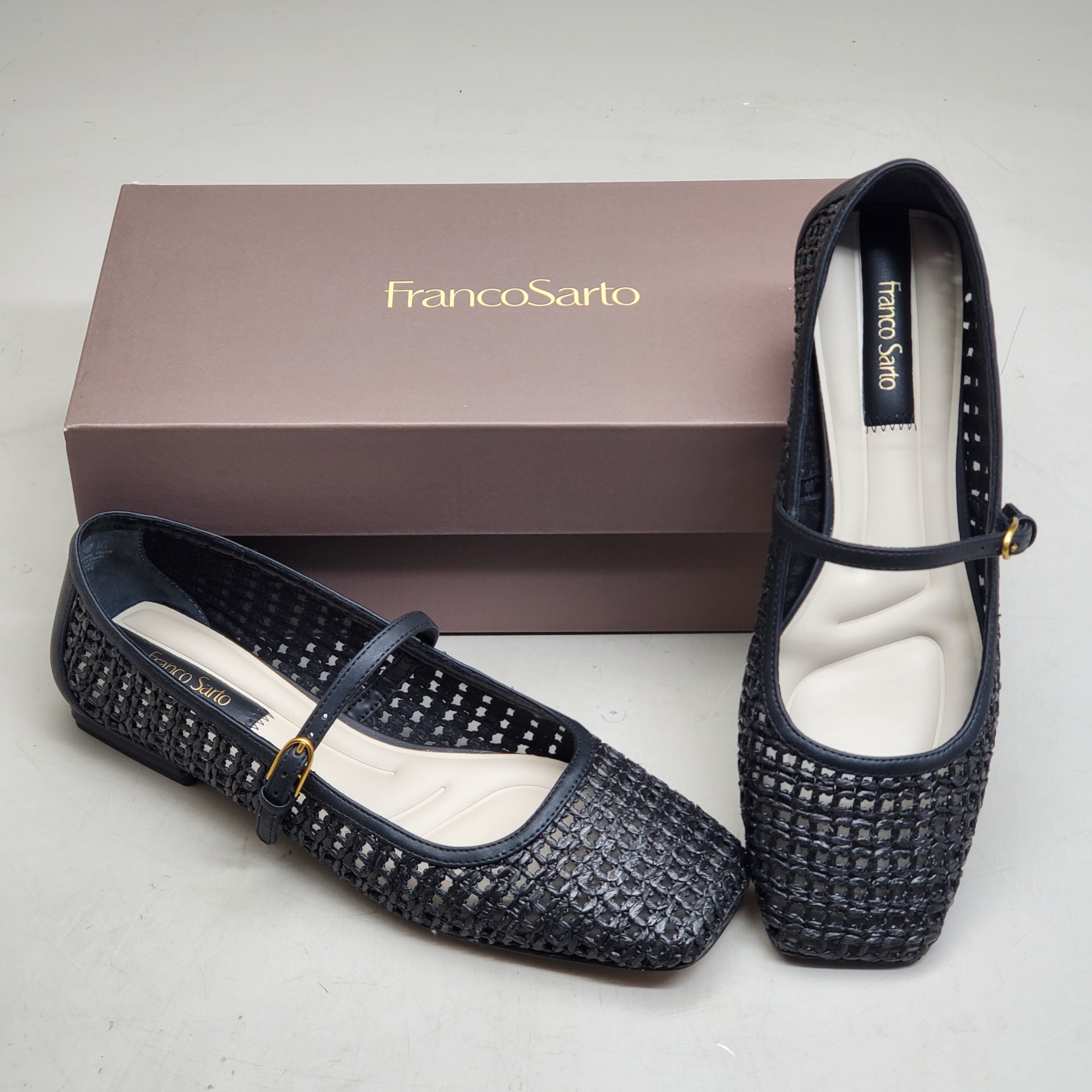 FRANCO SARTO L-Tinsley Mary Jane Women's Flat SZ M 11 Black