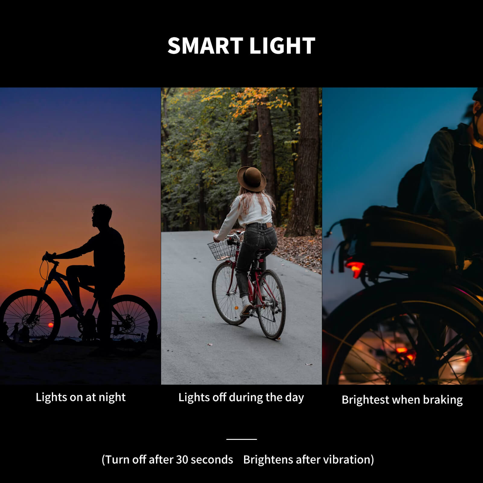 ROCKBROS Q3 Bike Tail Light Intelligent Light Sensor
