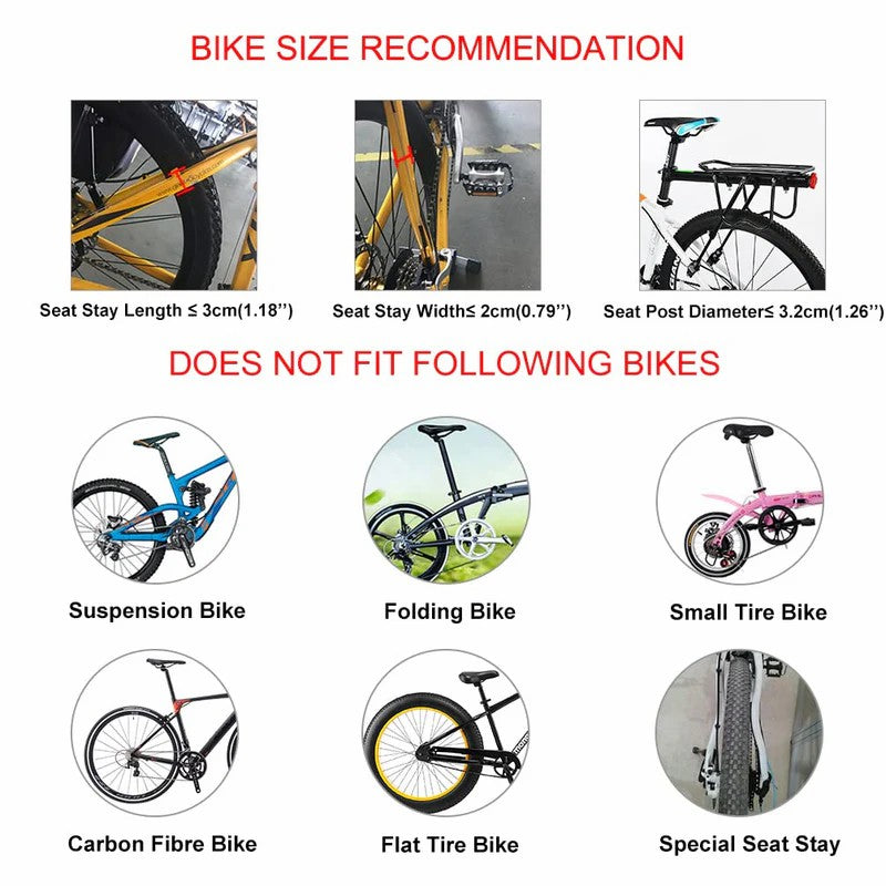 Seatpost Mounted Bike Rear Rack with Bolt-On Mount