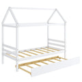 Kids Platform Bed Frame with Roof for Bedroom
