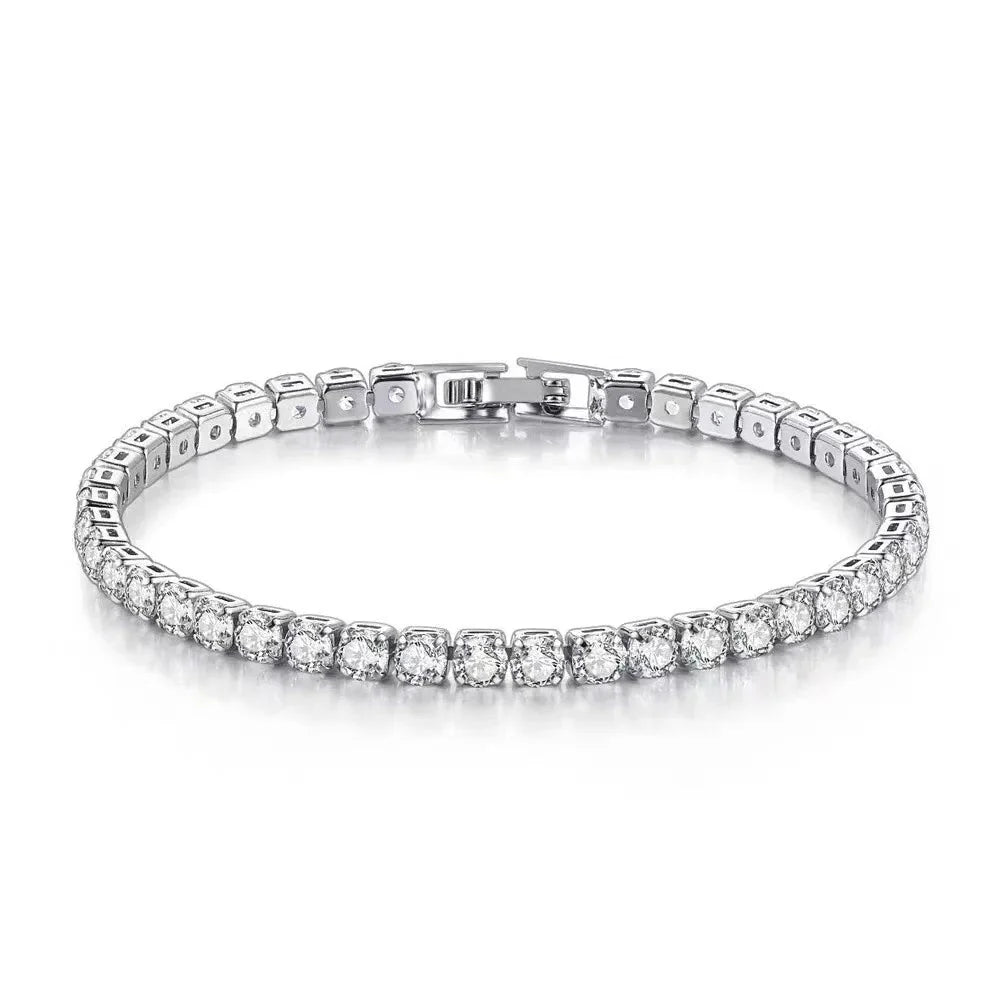S925 Sterling Silver Tennis Bracelet | Zirconia Chain Jewelry for Women and Men