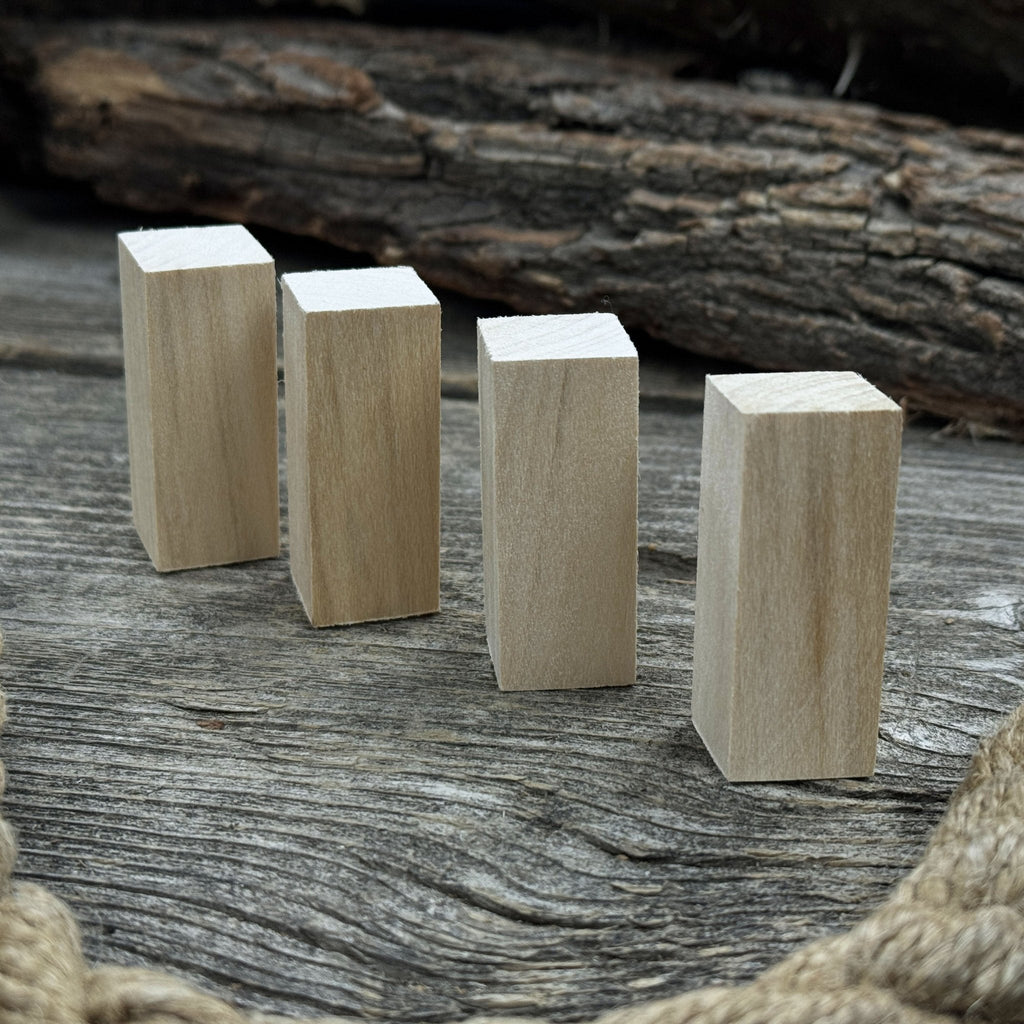 Set of 6 Linden Wood Carving Blanks, 5 × 2 × 2 cm (1.97 × 0.79 × 0.79 in)