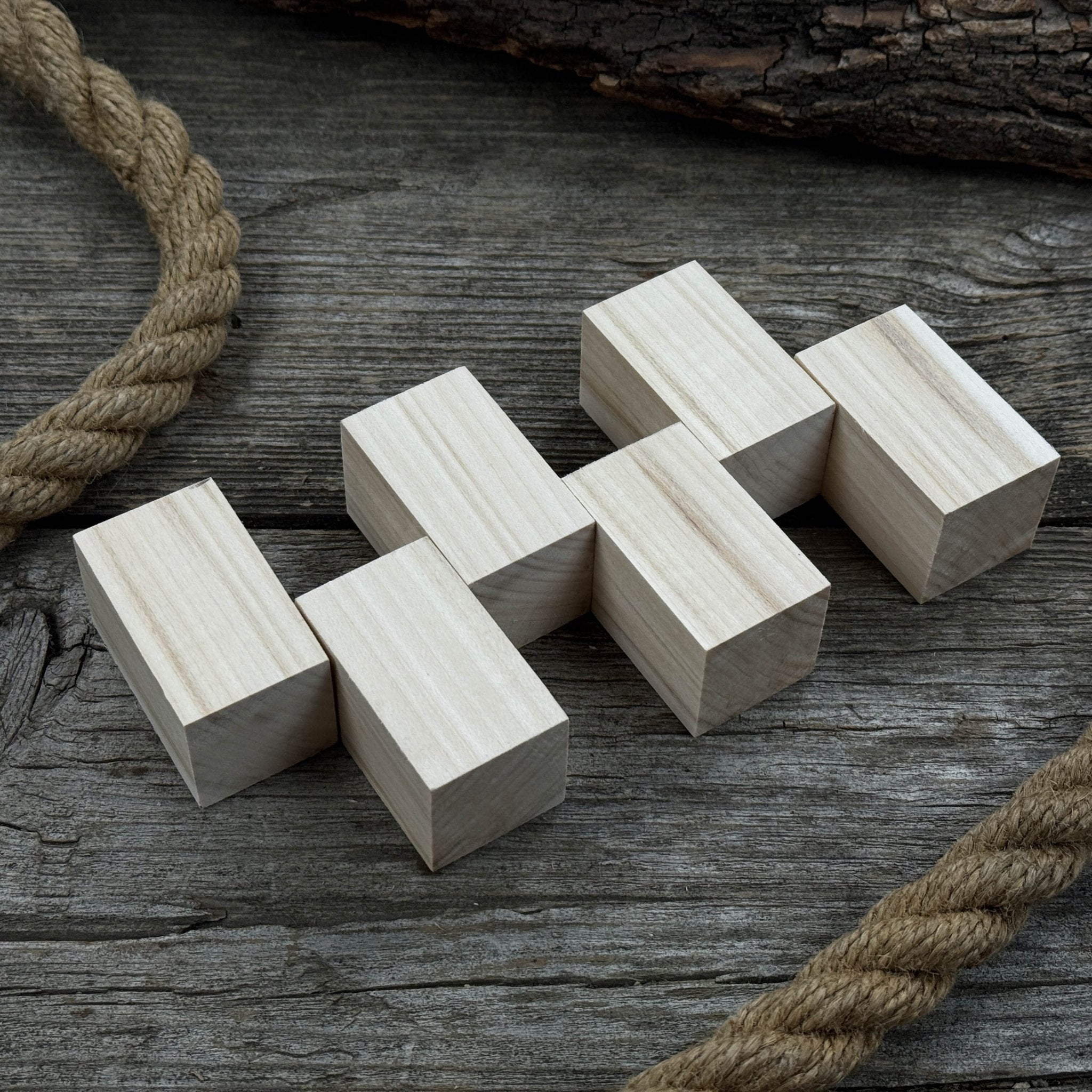 Set of 6 Linden Wood Carving Blanks, 5 × 3 × 3 cm (1.97 × 1.18 × 1.18 in)