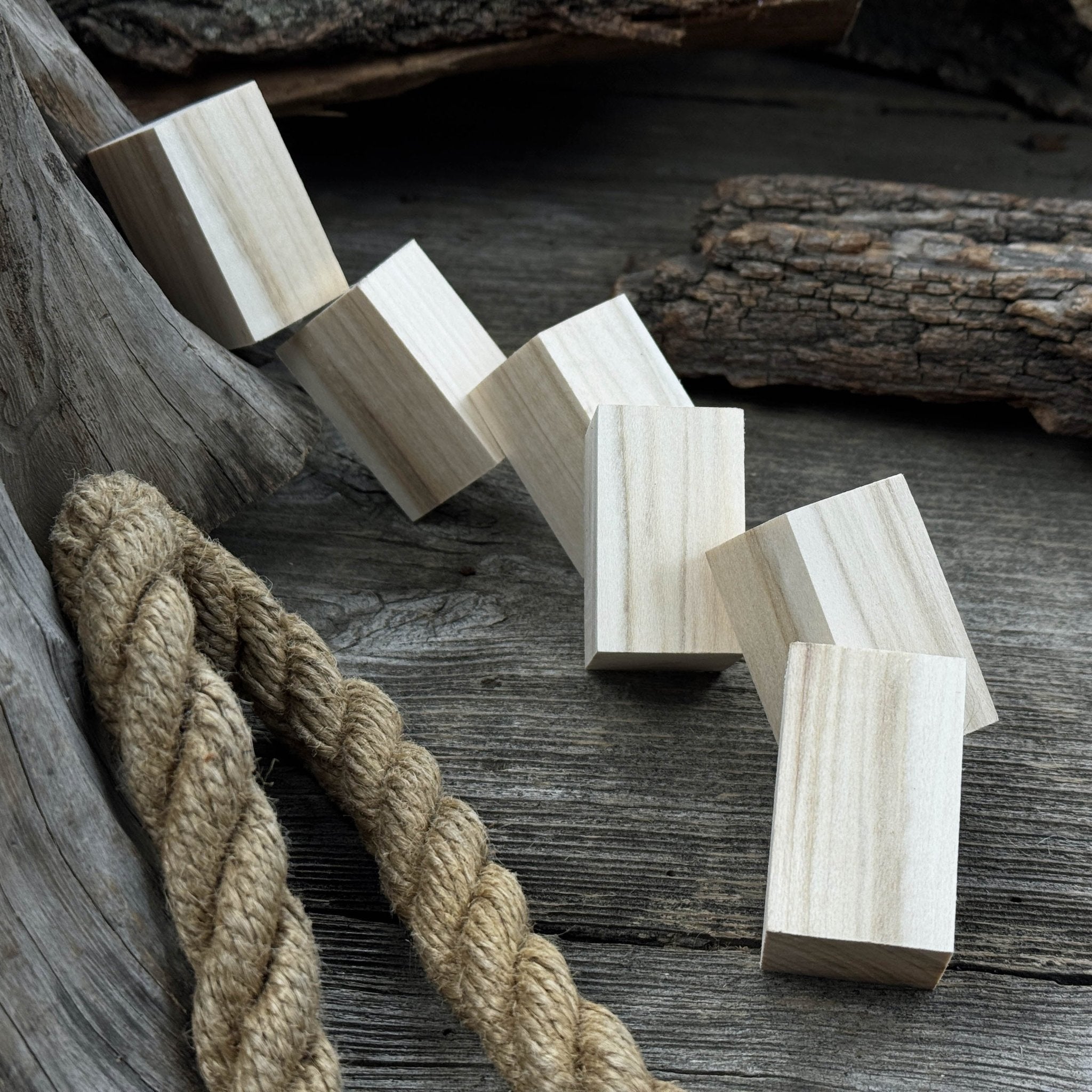 Set of 6 Linden Wood Carving Blanks, 5 × 3 × 3 cm (1.97 × 1.18 × 1.18 in)