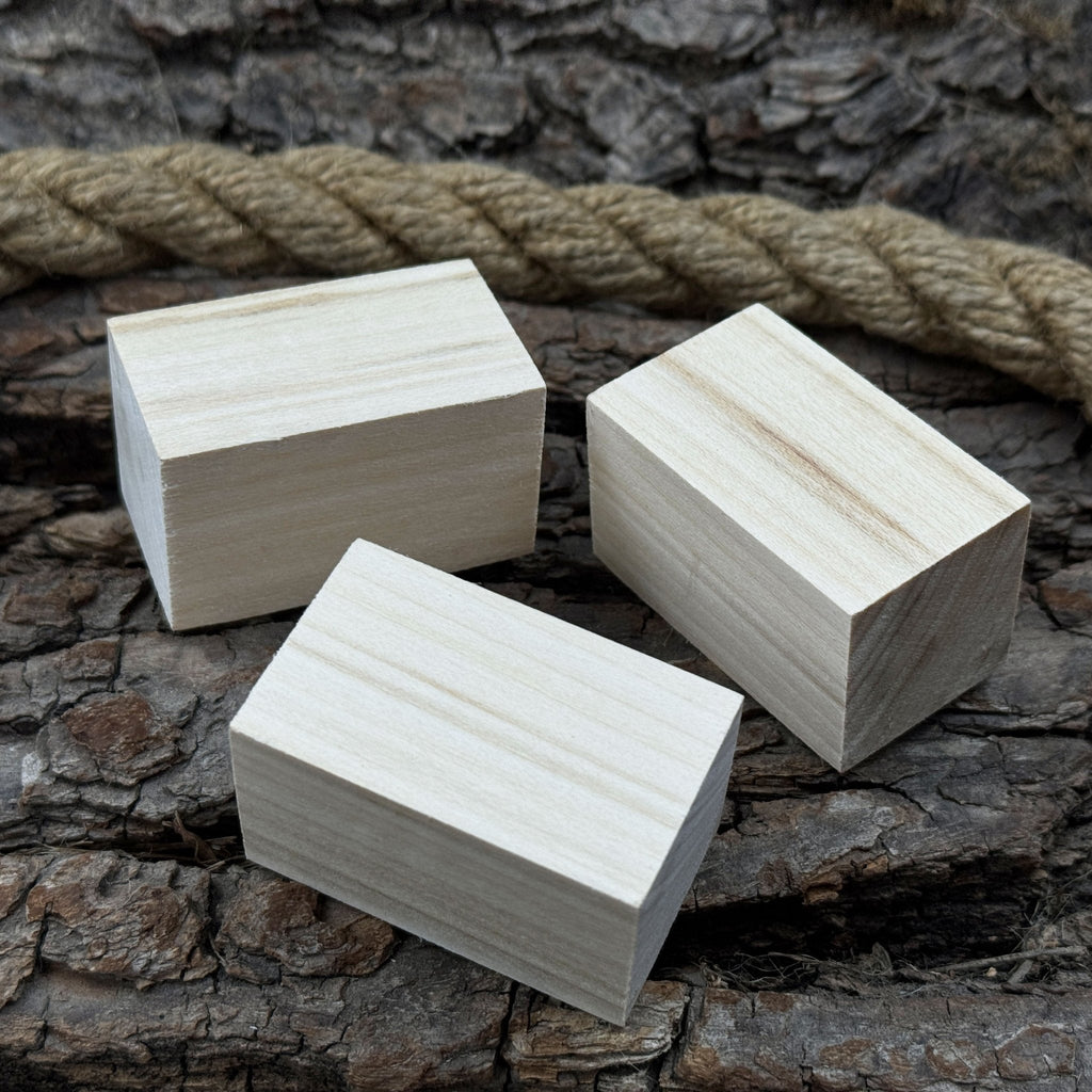 Set of 6 Linden Wood Carving Blanks, 5 × 3 × 3 cm (1.97 × 1.18 × 1.18 in)