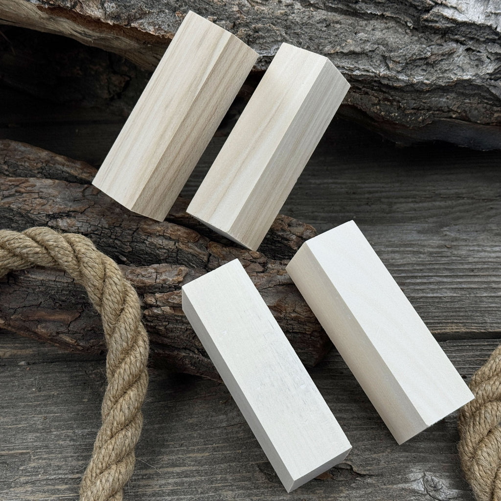 Set of 6 Medium Rectangular Linden Wood Carving Blanks