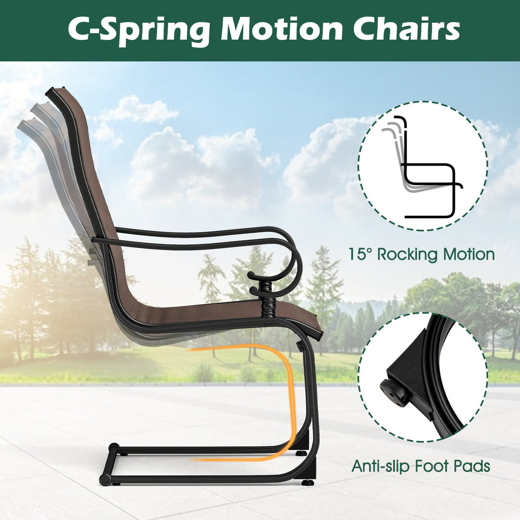Set of 2 Patio Chairs with Quick-drying and Breathable Fabric for Backyard