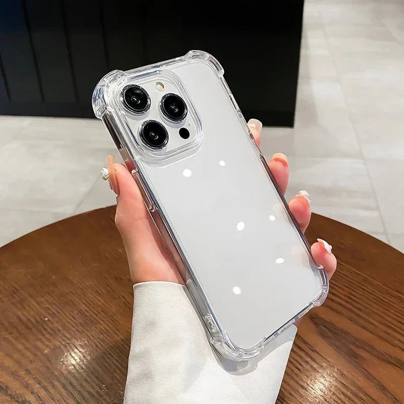 Shockproof Transparent Phone Case | Clear Silicone Bumper Cover for iPhone 5 to 15 Pro Max